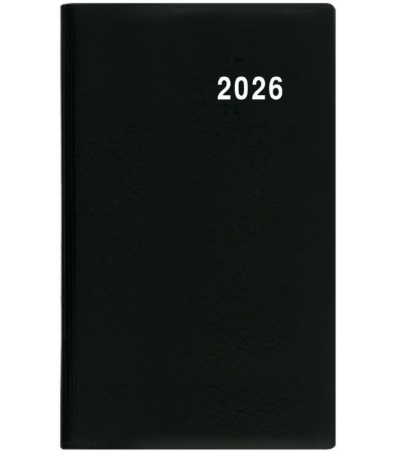 Záznamník týdenní Gustav PVC černý 2026