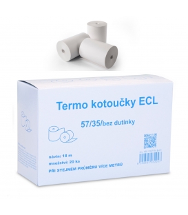 Kotoučky do pokladny 57/35 bez dutinky termo