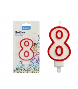 Svíčka dortová LUMA - číslo "8"