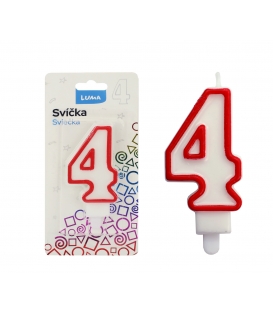 Svíčka dortová LUMA - číslo "4"