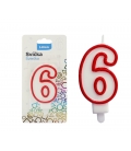 Svíčka dortová LUMA - číslo "6"
