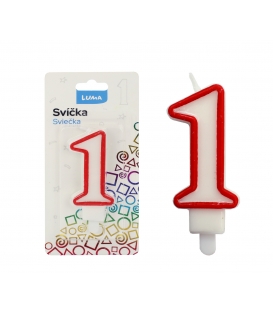 Svíčka dortová LUMA - číslo "1"