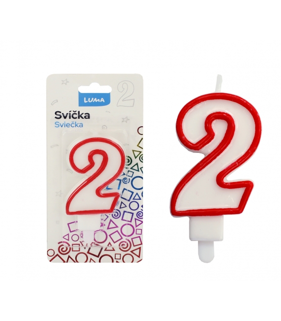 Svíčka dortová LUMA - číslo "2"