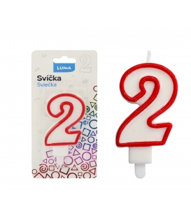 Svíčka dortová LUMA - číslo "2"