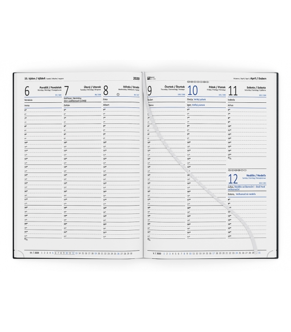 Záznamník týdenní Oskar vivella A5 okrový s ražbou Louka 2026