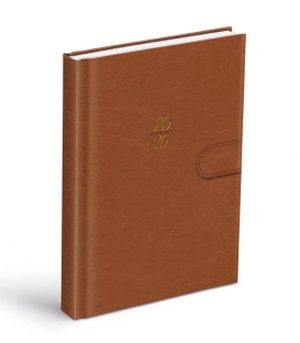 Záznamník denní D801 PU brown s magnetem 2026