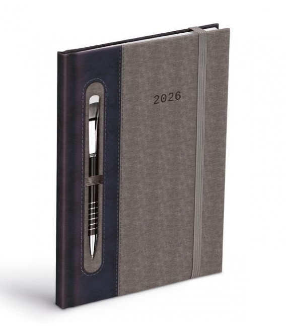 Záznamník týdenní T805 PU dark blue/gray 2026