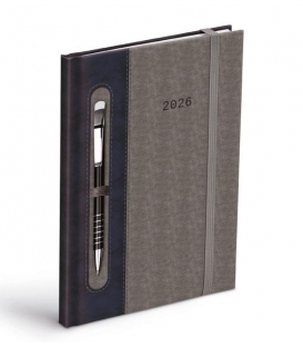 Záznamník týdenní T805 PU dark blue/gray 2026