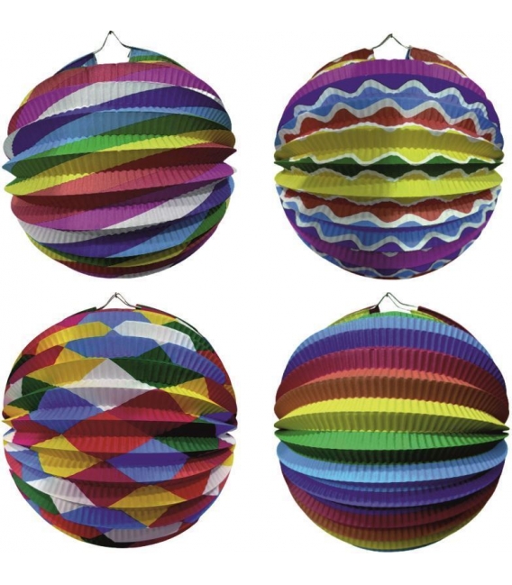 Lampion průměr 23cm koule Mix
