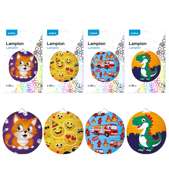 Lampion průměr 25cm koule dětský mix 3