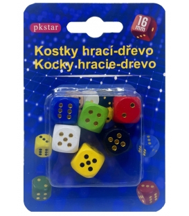 Kostky hrací 6ks barevné
