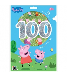 100 metalických samolepek s omalovánkovými listy Prasátko Peppa