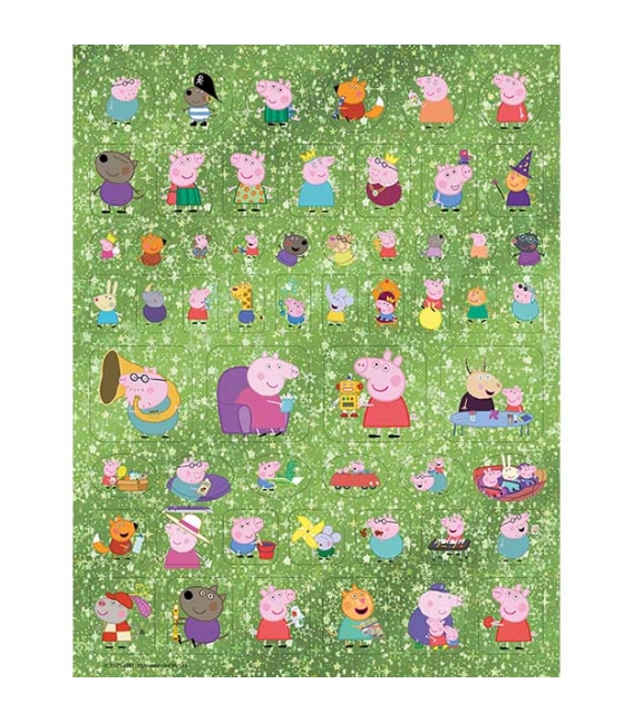 100 metalických samolepek s omalovánkovými listy Prasátko Peppa