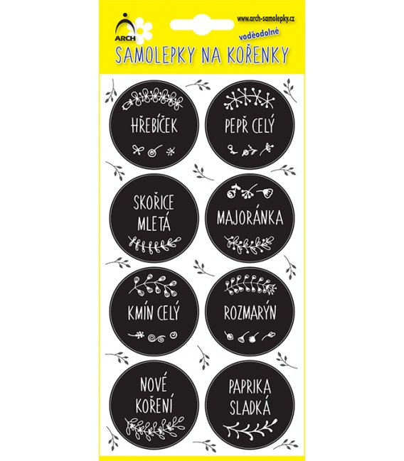 Samolepky na kořenky voděodolné černé - větvičky