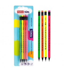 Tužka HB s gumou sada 4 kusů NEON