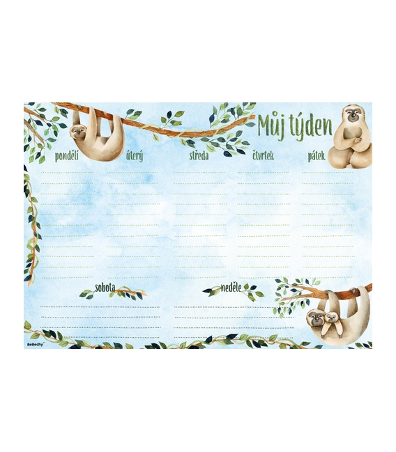 Plánovač týdenní A4 Lenochod