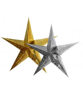 Dekorace vánoční hvězda 45cm zlatá/ stříbrná