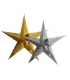 Dekorace vánoční hvězda 45cm zlatá/ stříbrná