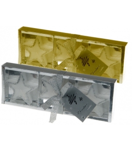 Svíčka Vánoční sada hvězdy 3ks