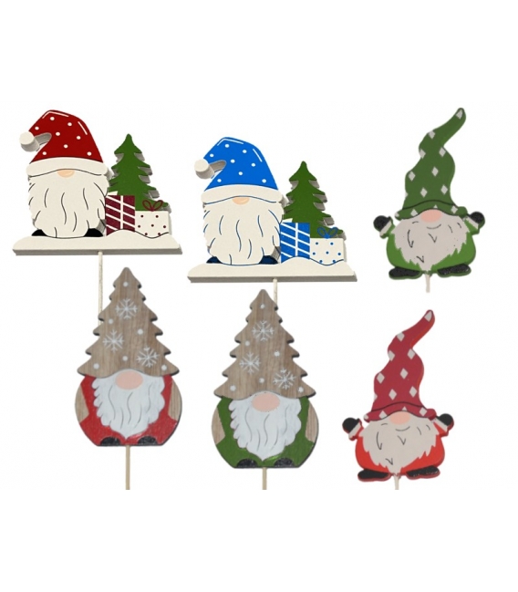 Zápich dekorační dřevěný Skřítek