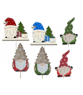 Zápich dekorační dřevěný Skřítek