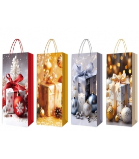 Taška dárková Vánoční na lahev LUX motiv 721