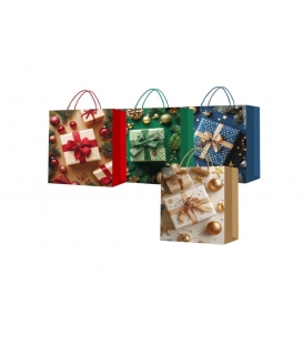 Taška dárková Vánoční kraft S 15x21x8cm