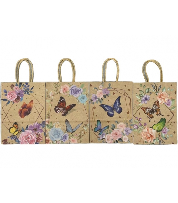 Taška dárková kraft hnědá S 15x21x8cm