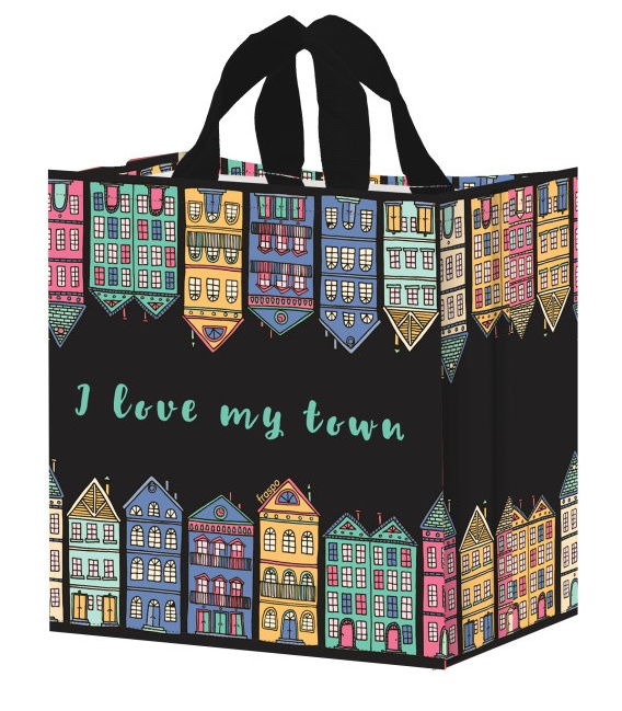 Taška lamino 24 litrů I love my town černá