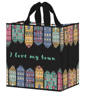 Taška lamino 24 litrů I love my town černá