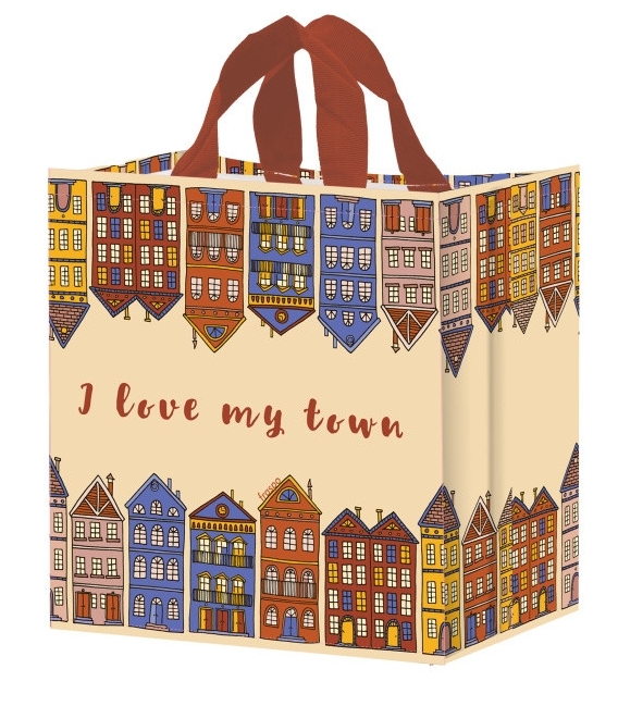 Taška lamino 24 litrů I love my town krémová