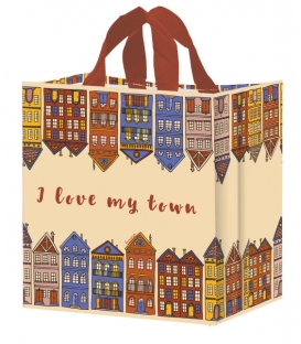 Taška lamino 24 litrů I love my town krémová