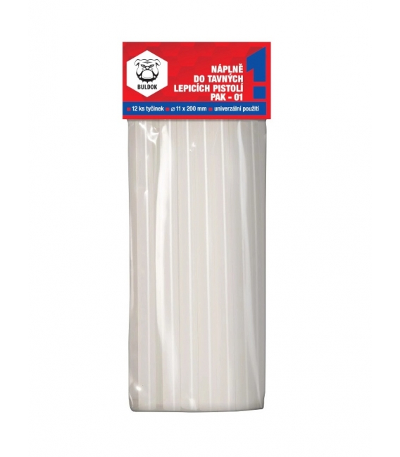 Tavná náplň PAK 01 průměr 11mm/ 12ks čirá