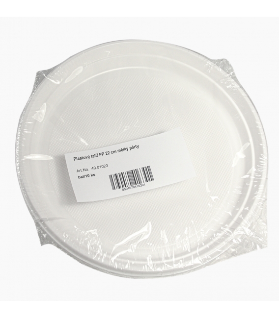 Talíř 22cm/10ks mělký PP opakovaně použitelný