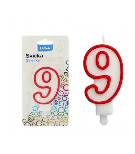 Svíčka dortová LUMA - číslo "9"