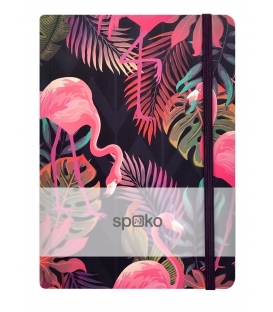 Kniha záznamní s gumou A5 linka Plameňák