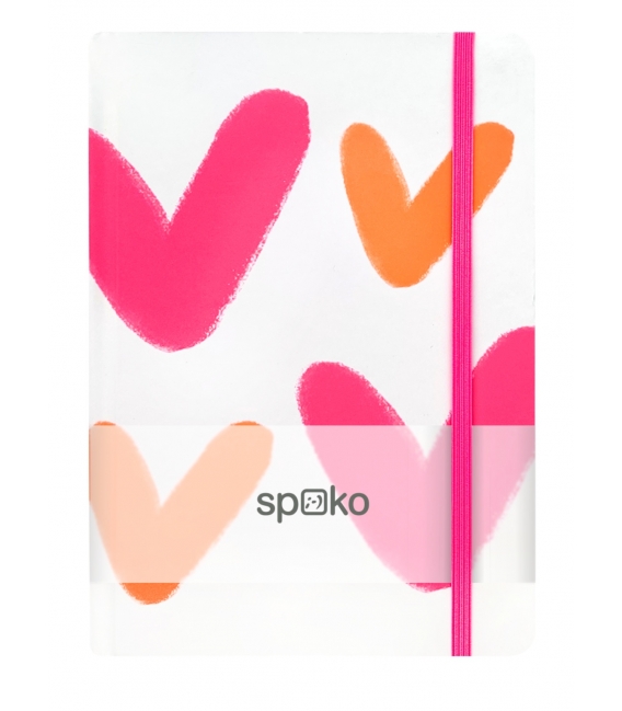 Kniha záznamní s gumou A5 linka Srdce velké