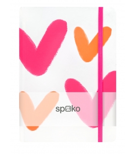 Kniha záznamní s gumou A5 linka Srdce velké