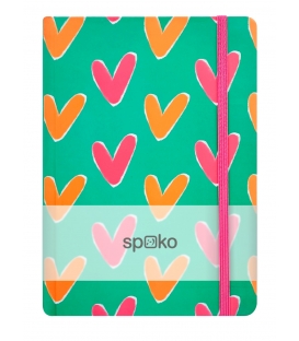 Kniha záznamní s gumou A5 linka Srdce malé