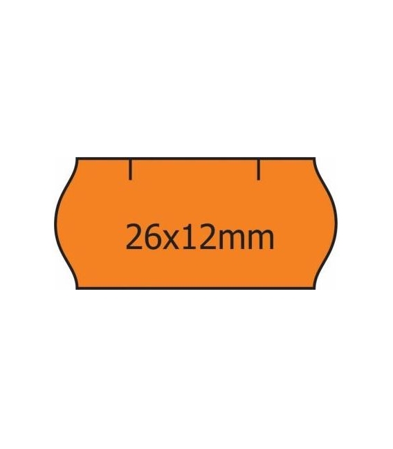 Etikety samolepící do kleští 26x12 signální v kotouč.oranžové