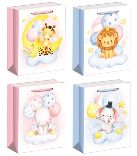 Taška dárková L 26x32x12cm dětská s glitrem