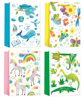 Taška dárková L 26x32x12cm dětská s glitrem 2