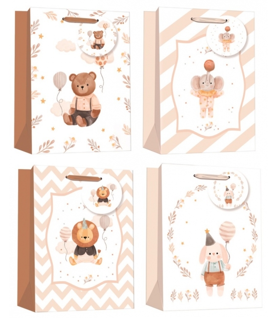 Taška dárková M 18x23x10cm dětská s glitrem