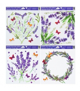 Fólie adhezní na okno celorok Levandule 30x30cm