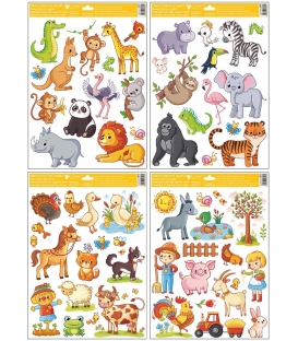 Fólie adhezní na okno celorok Zvířátka 30 x 42 cm