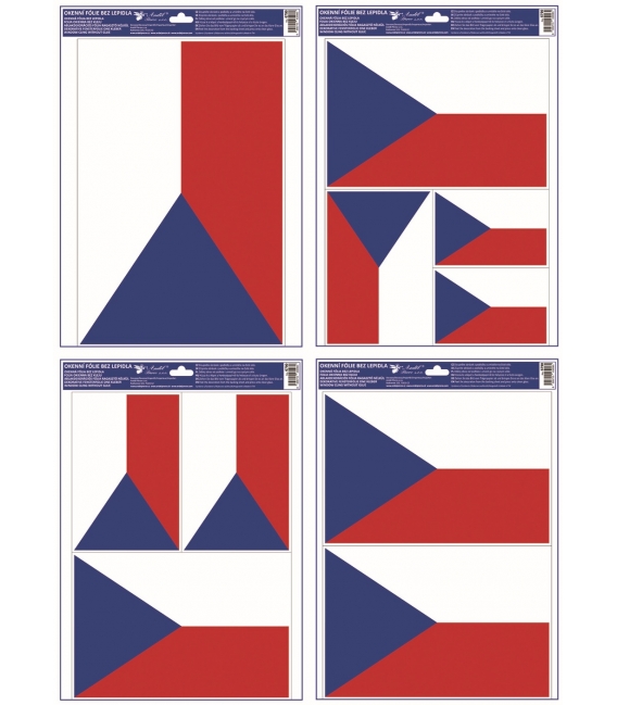 Fólie adhezní na okno celorok Česká vlajka 30 x 42 cm