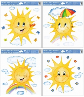 Fólie adhezní na okno 948 Ručně malovaná sluníčka 33,5x30cm