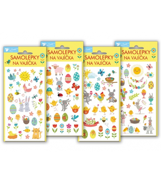 Samolepky na vajíčka gelové 12ks Zvířátka