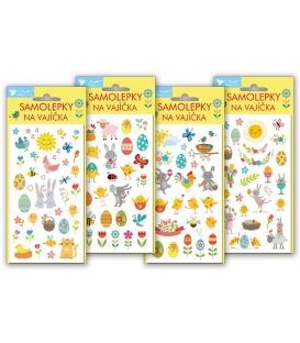 Samolepky na vajíčka gelové 12ks Zvířátka