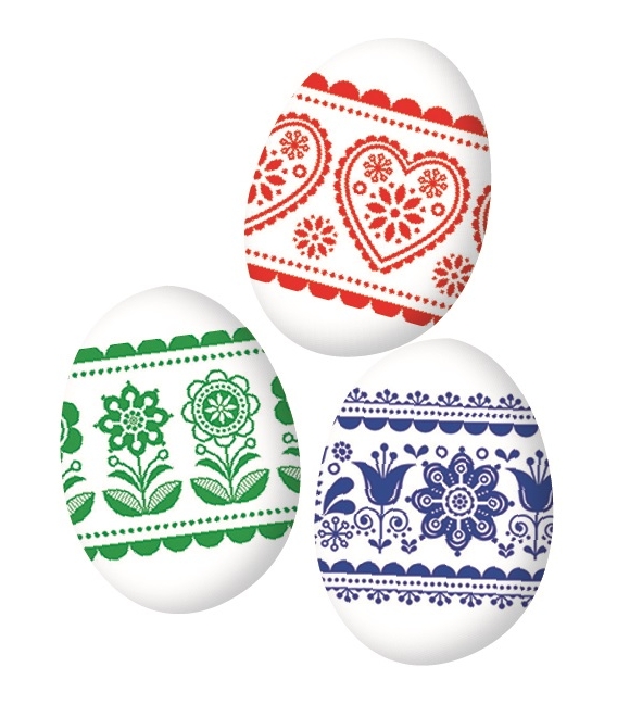 Fólie na vajíčka 12ks Tradiční vzory